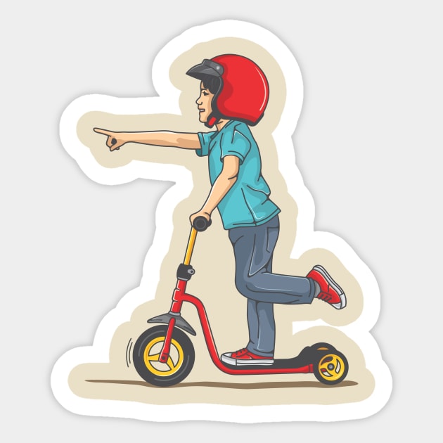 kid ride a push bike Sticker by savya std22